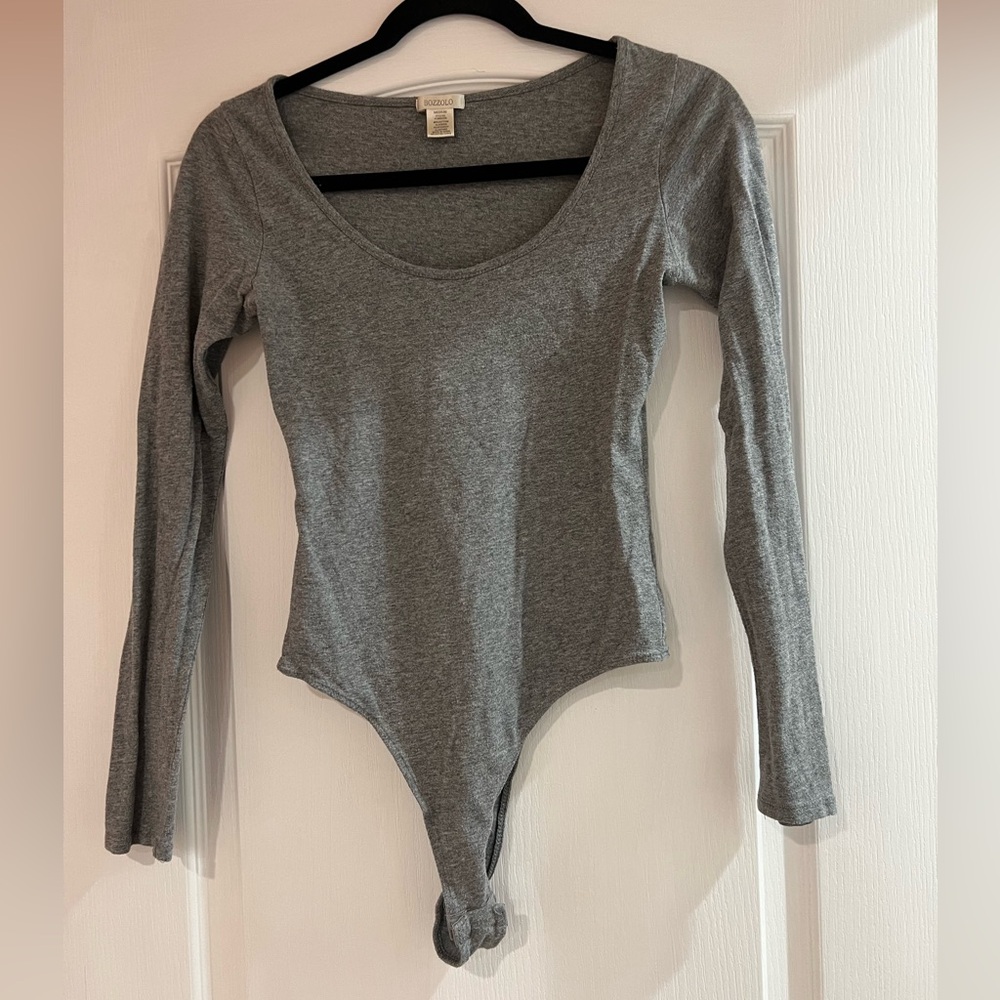Gray Long Sleeve Bodysuit